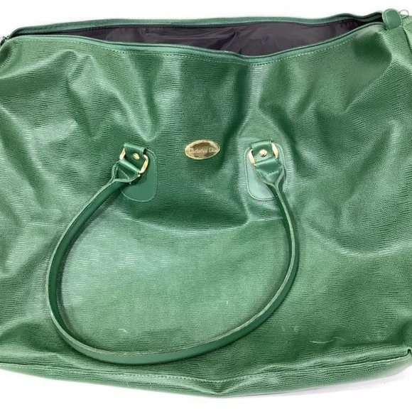 Dior Bags Vintage Christian Dior Green Vegan Leather Large Travel